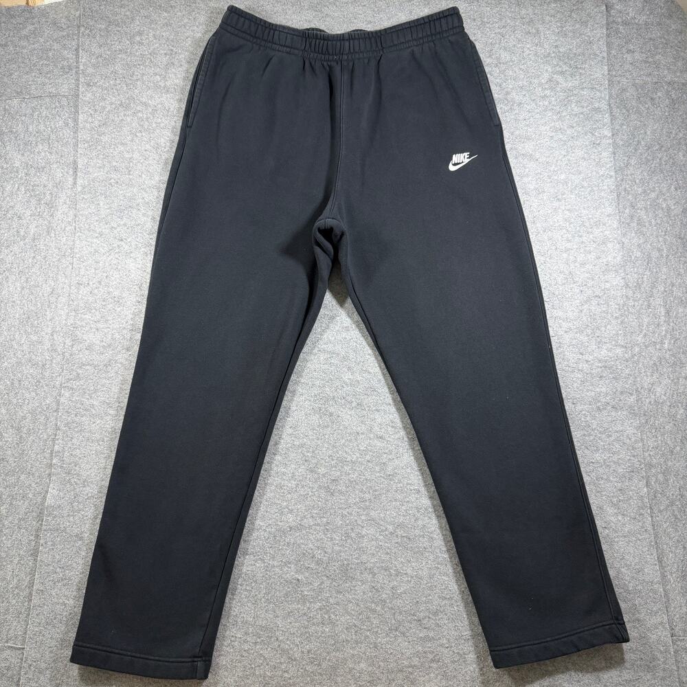 Nike Club Fleece Sweatpants Mens XL Black Cotton Drawstring Elastic Waist Pocket